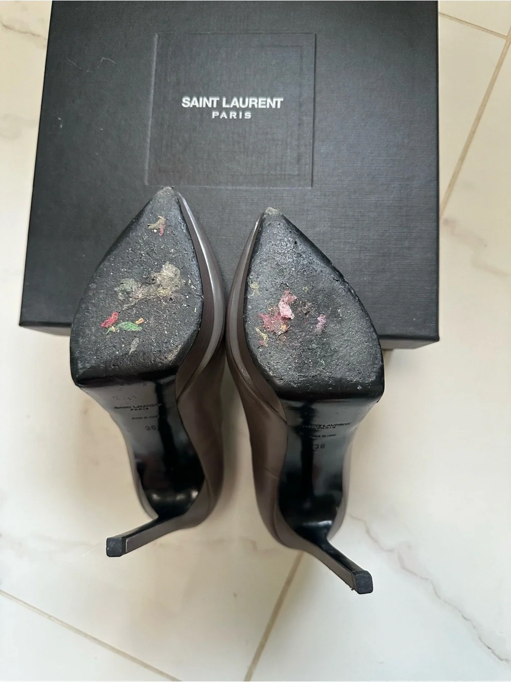Saint Laurent Pointed-Toe Stiletto Pumps - Picture 7 of 13
